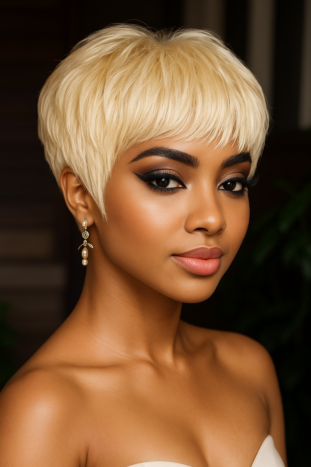 blonde pixie cut black woman hairstyle