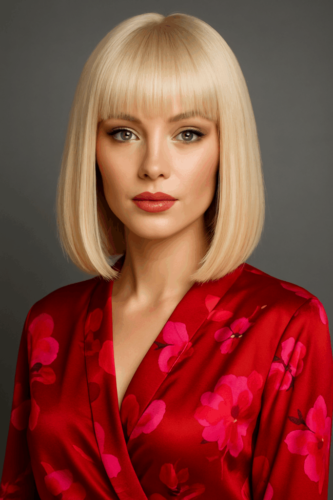 Bun Bun Short Blonde Wig With Bangs: 10" 613 Brazilian Remy Hair 180% Density